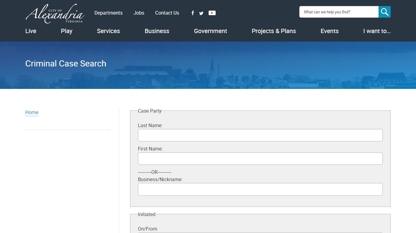 Criminal Case Search - AlexandriaVA.Gov
